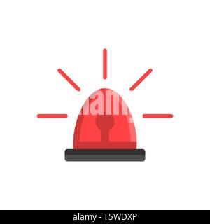 Not-Sirene Symbol im flachen Stil. Polizei alarm Vector Illustration auf weißem Hintergrund isoliert. Medical Alert Geschäftskonzept. Stock Vektor