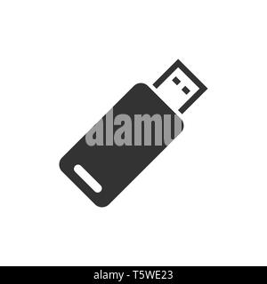 Usb-Symbol im flachen Stil. Flash Disk Vector Illustration auf weißem Hintergrund isoliert. Digital Memory Business Konzept. Stock Vektor