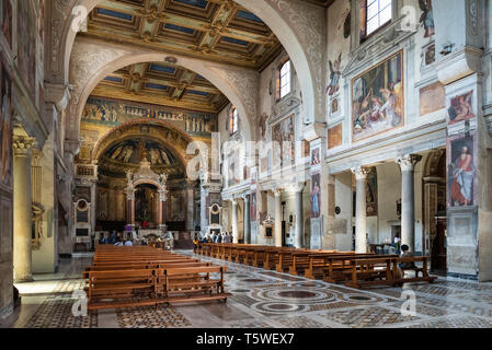 Rom. Italien. Innenansicht der Basilika di Santa Prassede all'Esquilino, (St Praxedes), 9. Stockfoto