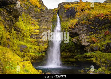 Gluggafoss Wasserfall im südlichen Teil von Island. Ein Wasserfall Stockfoto