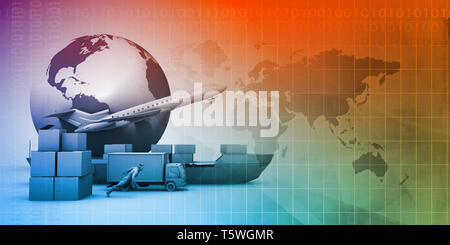 Supply Chain Software Lösung für globale Netzwerk Konzept Stockfoto