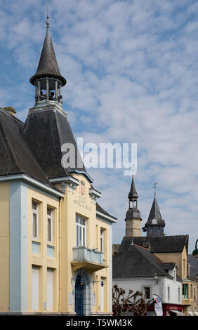 Das Rathaus von Malestroit, Morbihan, Bretagne, Frankreich Stockfoto