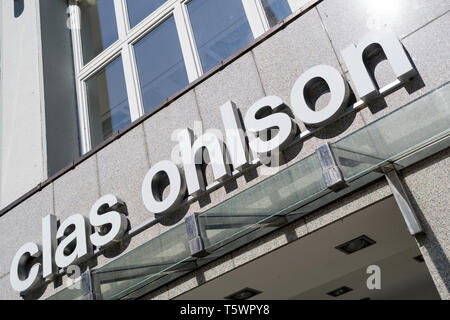 Clas Ohlson Niederlassung in Hamburg, Deutschland. Clas Ohlson ist eine schwedische Hardware store Kette und Versandunternehmen. Stockfoto