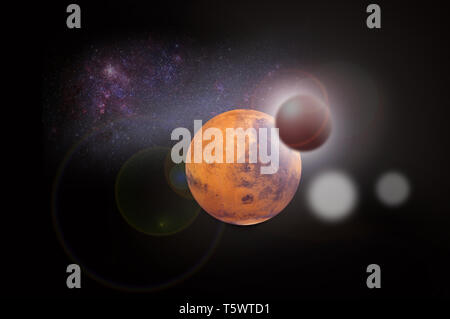 Den kosmischen Raum fantasy mit plabets und galaxe. Elemente dieses Bild von der NASA eingerichtet - Bild Stockfoto