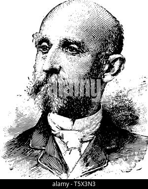 Alfred Thayer Mahan 1840 bis 1914 Er war ein United Marineoffizier Staaten und Historiker vintage Strichzeichnung oder Gravur Abbildung Stock Vektor