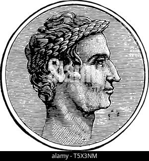 Julius Caesar, 100 BC-44 BC, er war ein römischer Politiker und General, bekannt als Autor der lateinischen Prosa, vintage Strichzeichnung oder Gravur Abbildung Stock Vektor