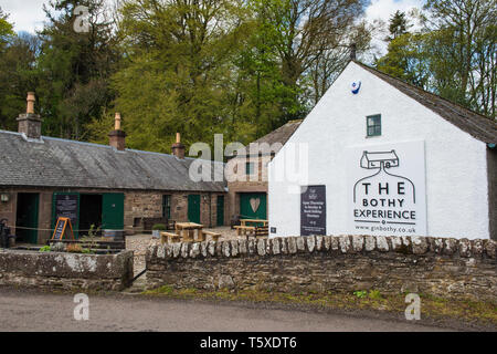 The Bothy Erfahrung, das Gin Bothy Verkostung Zimmer, Glamis, Angus, Schottland. Stockfoto