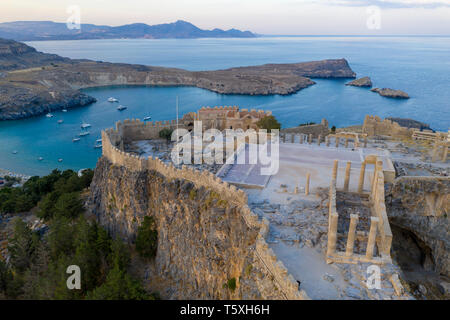 Griechenland, Rhodos, Lindos Akropolis Stockfoto