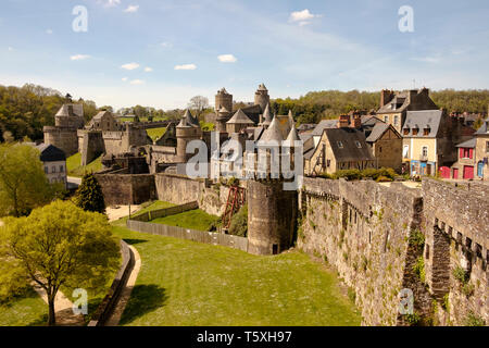 Château de Fougères, Bretagne, Frankreich Stockfoto