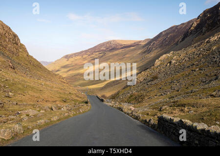 Die honister Pass im Nationalpark Lake District, Cumbria England Großbritannien Stockfoto