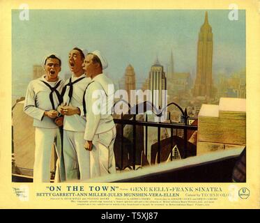 Frank Sinatra Jules Munshin Gene Kelly AUF DER STADT 1949 Verwaltungsrat Stanley Donen und Gene Kelly Drehbuch Betty Comden und Adolph Green Produzent Arthur befreit Technicolor Metro Goldwyn Mayer Stockfoto