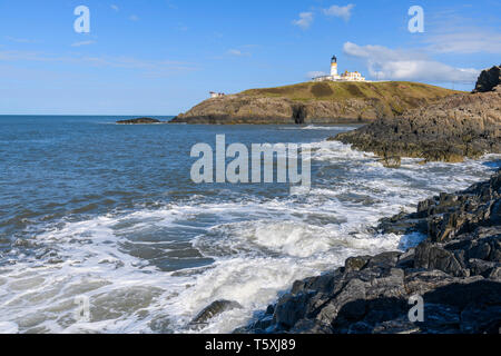 Killantringan Leuchtturm, in der Nähe von Portpatrick, die Rhins, Dumfries and Galloway, Schottland Stockfoto