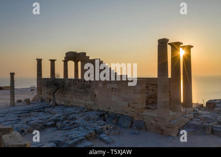 Griechenland, Rhodos, Lindos Akropolis Stockfoto