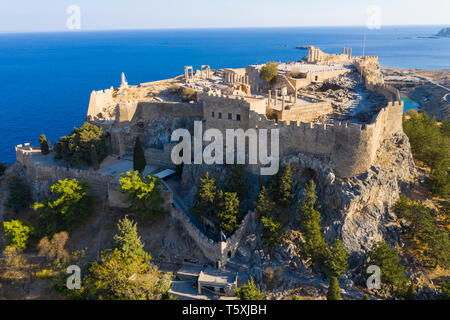 Griechenland, Rhodos, Lindos Akropolis Stockfoto