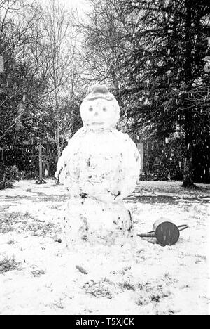 Schneemann, Medstead, Hampshire, England, Vereinigtes Königreich. Stockfoto