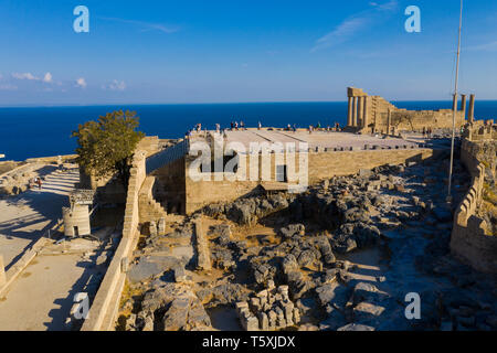 Griechenland, Rhodos, Lindos Akropolis Stockfoto