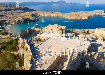 Griechenland, Rhodos, Lindos Akropolis Stockfoto