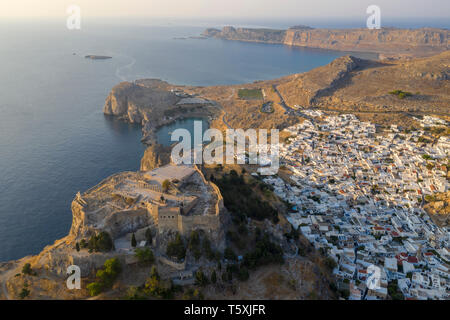 Griechenland, Rhodos, Lindos Akropolis Stockfoto