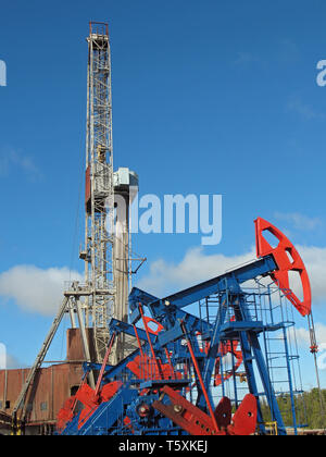 Die Ölförderung in Westsibirien. Stockfoto