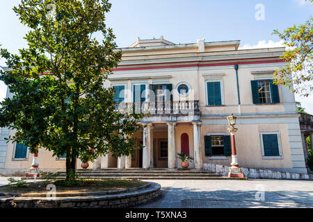 Mon Repos Palace auf der Insel Korfu in Griechenland Stockfoto