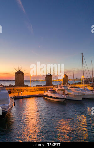 Griechenland, Rhodos, alten Hafen Stockfoto