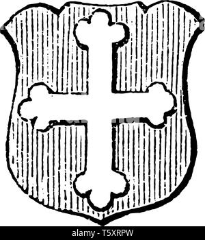 Kreuz Bottonny ist ein ehrenwerter Ordentlichen, vintage Strichzeichnung oder Gravur Abbildung. Stock Vektor