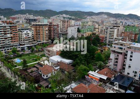 Blick über Tirana Albanien Hauptstadt Albanias Stockfoto