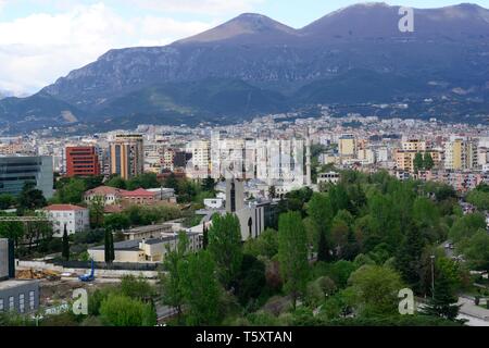 Blick über Tirana Albanien Hauptstadt Albanias Stockfoto