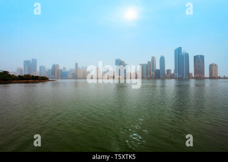 Sharjah Stadtzentrum Skyline in den Vereinigten Arabischen Emiraten oder den VEREINIGTEN ARABISCHEN EMIRATEN Stockfoto