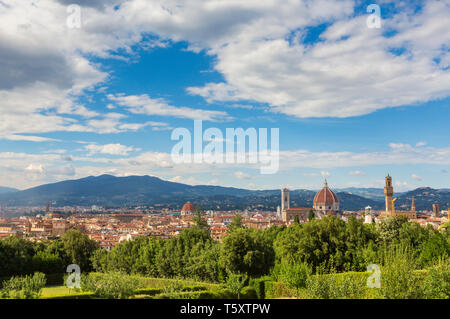 Die Boboli Gärten, Florenz, Italien, ist die Heimat einer Sammlung von Skulpturen aus dem 16. Bis zum 18. Jahrhundert, mit einigen römischen Antiquitäten. Stockfoto