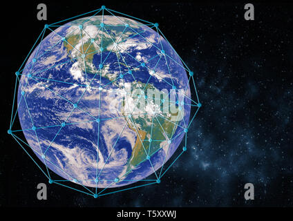 Globales Netzwerk Verbindung Konzept Elemente dieses Bild von der NASA eingerichtet Stockfoto