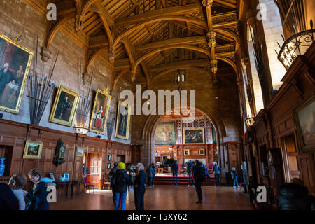 Die Kings Hall, Teil des Staates, Zimmer in Bamburgh Castle, Northumberland, England, Großbritannien Stockfoto