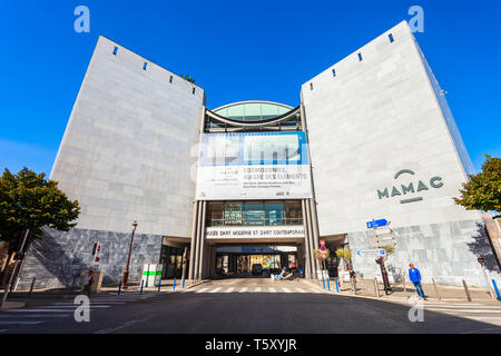 Nizza, Frankreich - 27 SEPTEMBER 2018: Museum für Moderne und Zeitgenössische Kunst oder MAMAC in Nizza, Frankreich Stockfoto