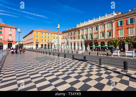 Nizza, Frankreich - 27 SEPTEMBER 2018: Place Massena Square in Nizza, Côte d'Azur in Frankreich Stockfoto