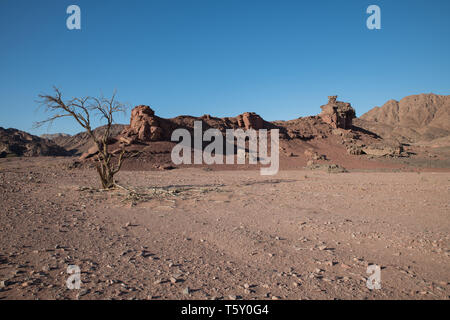 Felsen und Sand in Tima-Nationalpark in Israel Stockfoto