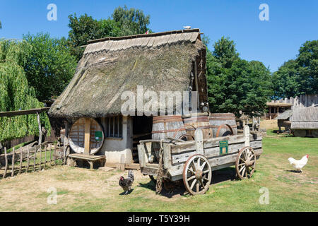 Wohnung innerhalb der Stadtmauern in Mountfitchet Castle, Stansted Mountfitchet, Essex, England, Vereinigtes Königreich Stockfoto