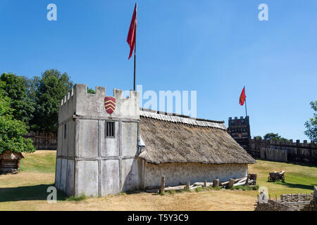 Grand Hall bei mountfitchet Castle, Stansted Mountfitchet, Essex, England, Vereinigtes Königreich Stockfoto