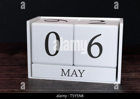 Business Kalender für Mai, 6. Tag des Monats. Planer Veranstalter Datum oder Veranstaltungen Konzept. Stockfoto