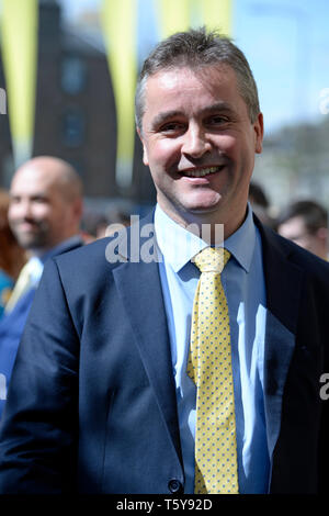 Edinburgh, Schottland, Vereinigtes Königreich, 27, April, 2019. SNP MP Angus Brendan MacNeil am Frühling Konferenz der Scottish National Party im Edinburgh International Conference Centre. © Ken Jack/Alamy leben Nachrichten Stockfoto