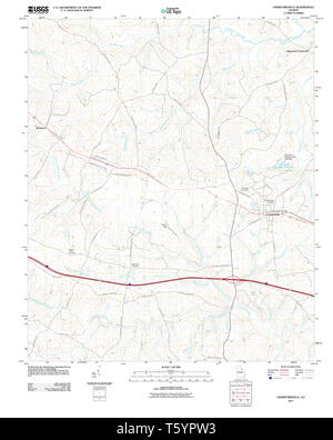 USGS TOPO Karte Georgia ga Mosjoen 20110517 TM Wiederherstellung Stockfoto