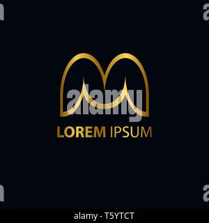 Buchstabe M Schriftzug. Modernes logo Idee anmelden. Universal emblem Vektor icon Stock Vektor
