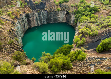 Das große Loch in Kimberley, ein historisches Wahrzeichen und das Ergebnis der Bergbau Stockfoto