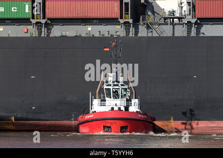 Tugboat ZP BOXER von Kotug Smit. Kotug Smit betreibt 70 Schleppern in 12 europäischen Häfen. Stockfoto