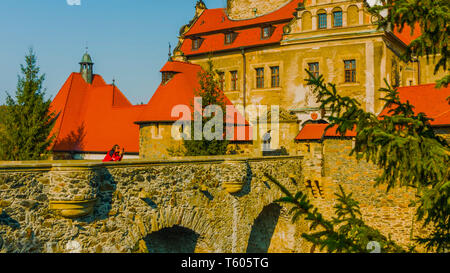 Altes Schloss im Herbst in Polen 2018 Stockfoto