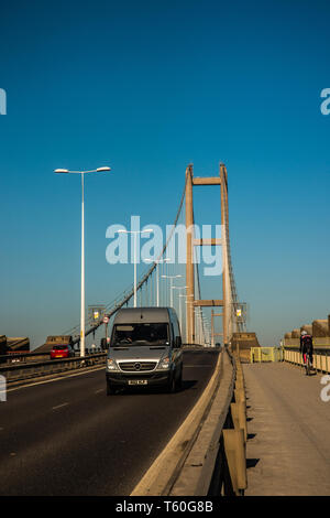 Verkehr Humber Bridge Yorkshire Raymond Boswell Stockfoto