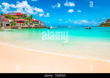 Strand in St. Barts, Karibische Meer. Stockfoto