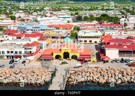 Basseterre, St. Kitts und Nevis. Stadt am Hafen Stockfoto