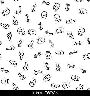 Schiedsrichter Pfeifen auf Wettbewerb nahtlose Muster Stock Vektor