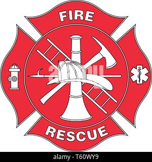 Feuerwehr- und Rettungswesen Logo Vector Illustration Stock Vektor