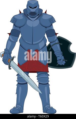 Ritter in Rüstung Vector Illustration Stock Vektor